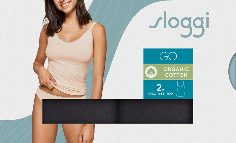 Caraco Fines Bretelles Lot De 2 Sloggi Go Shirt 01 C2P - Black