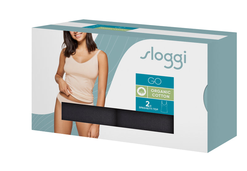 Caraco Fines Bretelles Lot De 2 Sloggi Go Shirt 01 C2P - Black