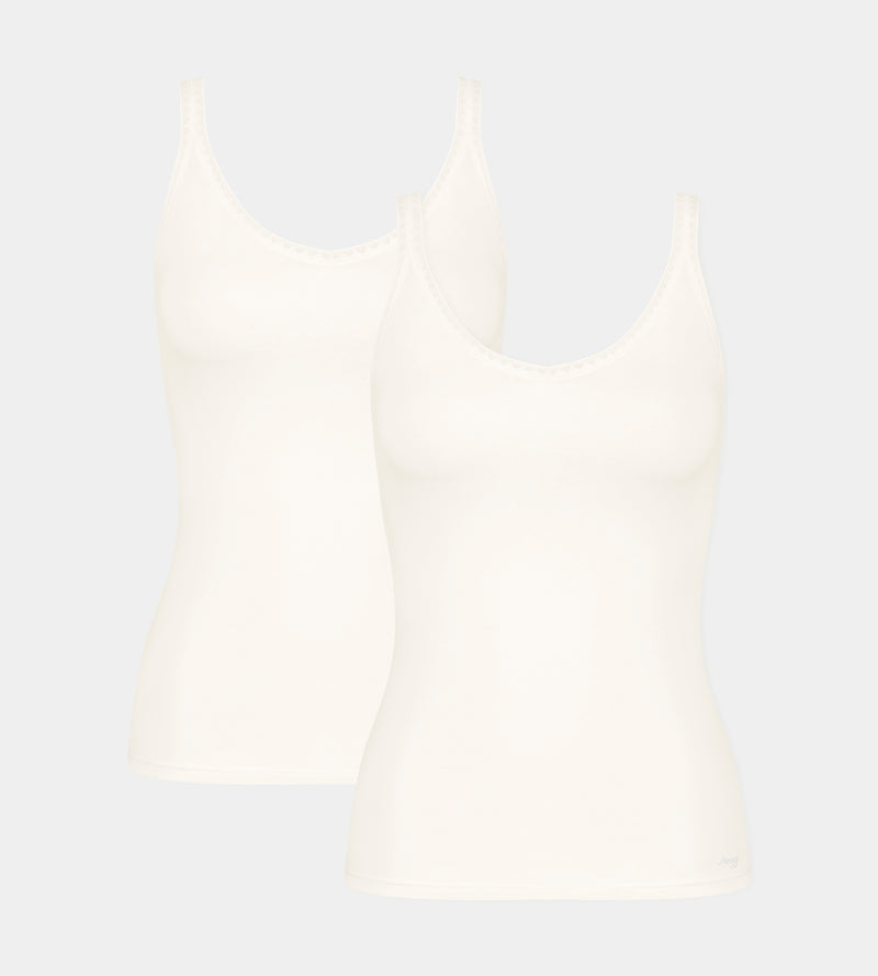 Caraco Fines Bretelles Lot De 2 Sloggi Go Shirt 01 C2P - Silk White