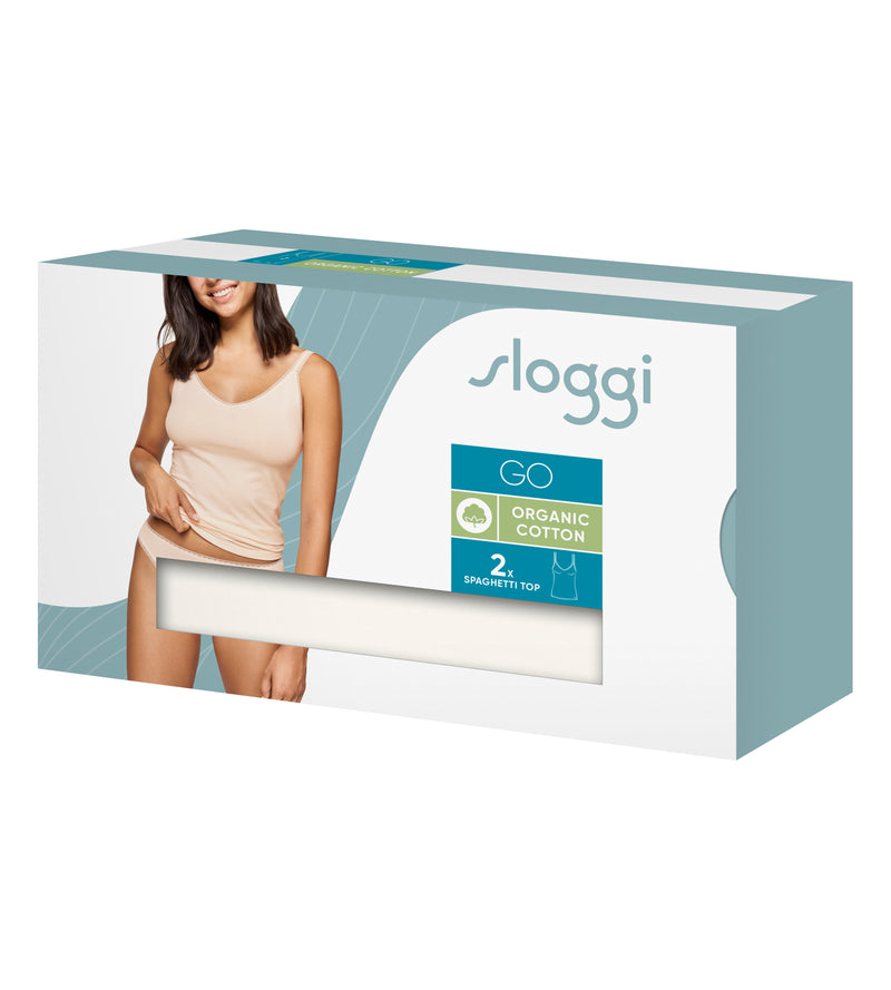 Caraco Fines Bretelles Lot De 2 Sloggi Go Shirt 01 C2P - Silk White