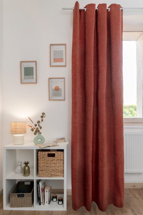 Curtain + 8 Eyelets - Osiris - Terracotta
