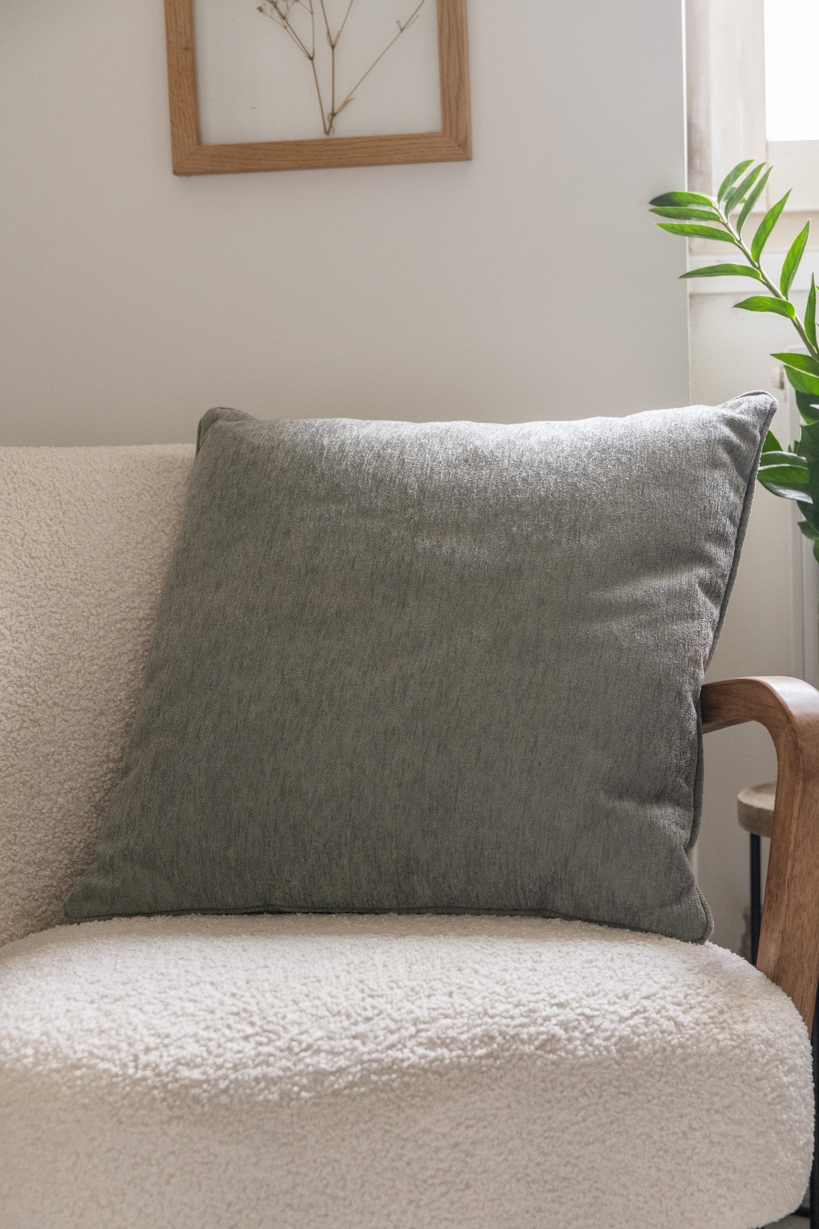 Removable Cushion Cover With Piping - Osiris - Khaki