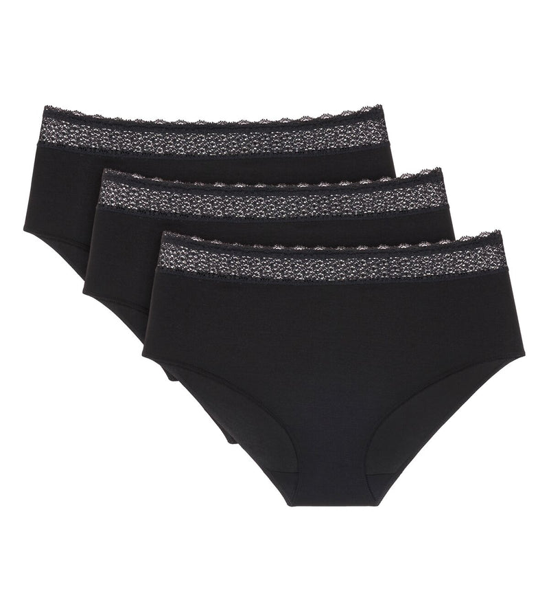 Slip Taille Haute Lot De 3 Feel Of Modal Midi 3P - Black