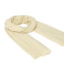 Foulard Uni Beige À Franges