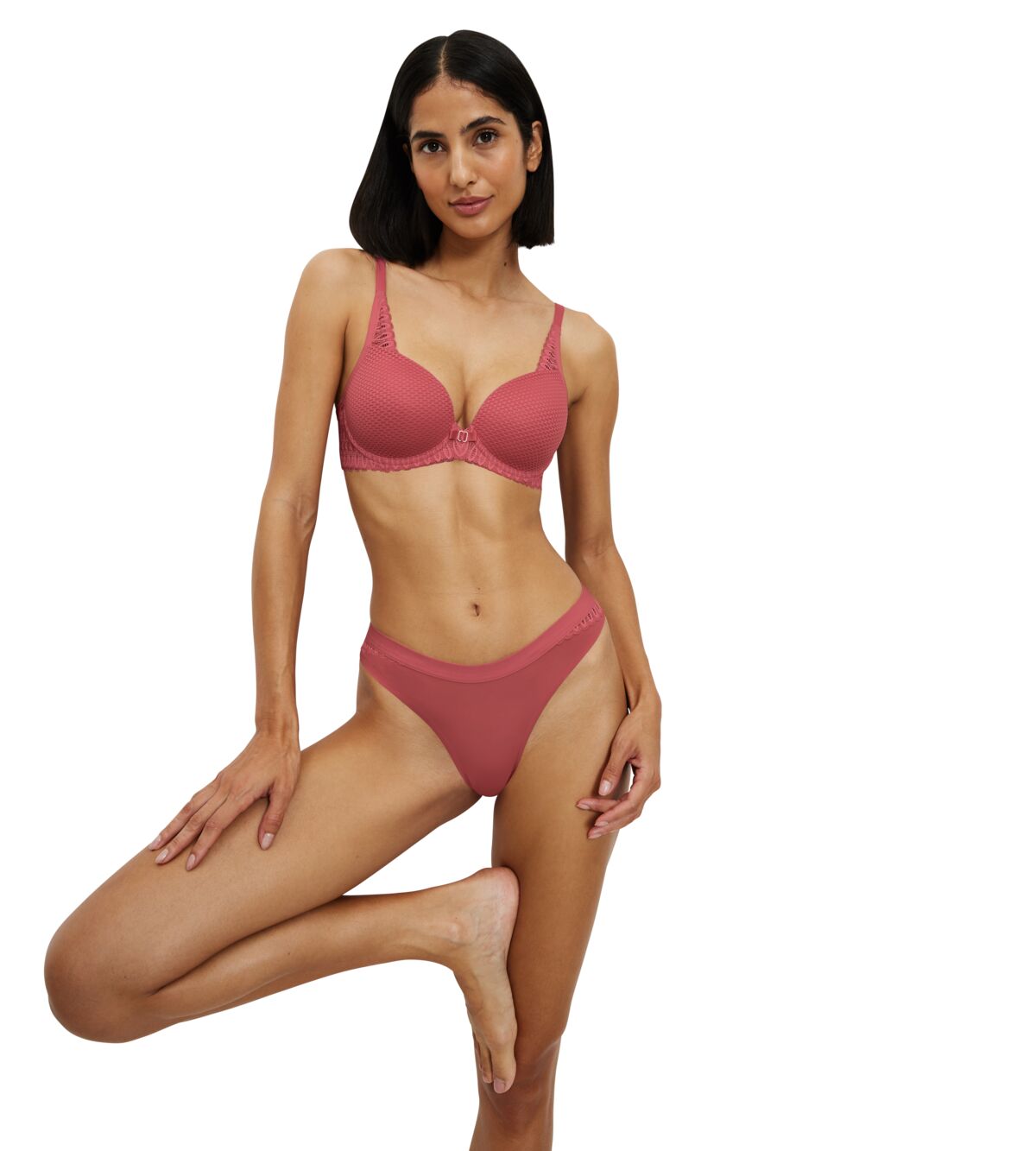 Tanga Aura Spotlight T High Leg String - Strawberry Allure