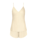 Caraco & Shorty En Soie Silky Sensuality Psw X - Ecru White