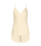 Silk Camisole & Shorts Silky Sensuality Psw X - Ecru White