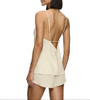 Caraco & Shorty En Soie Silky Sensuality Psw X - Ecru White