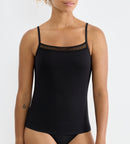 Caraco Fines Bretelles Sloggi Go Ribbed Spaghetti Top - Black