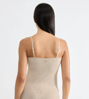 Caraco Fines Bretelles Sloggi Go Ribbed Spaghetti Top - Grey Combination