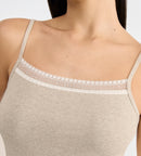 Caraco Fines Bretelles Sloggi Go Ribbed Spaghetti Top - Grey Combination