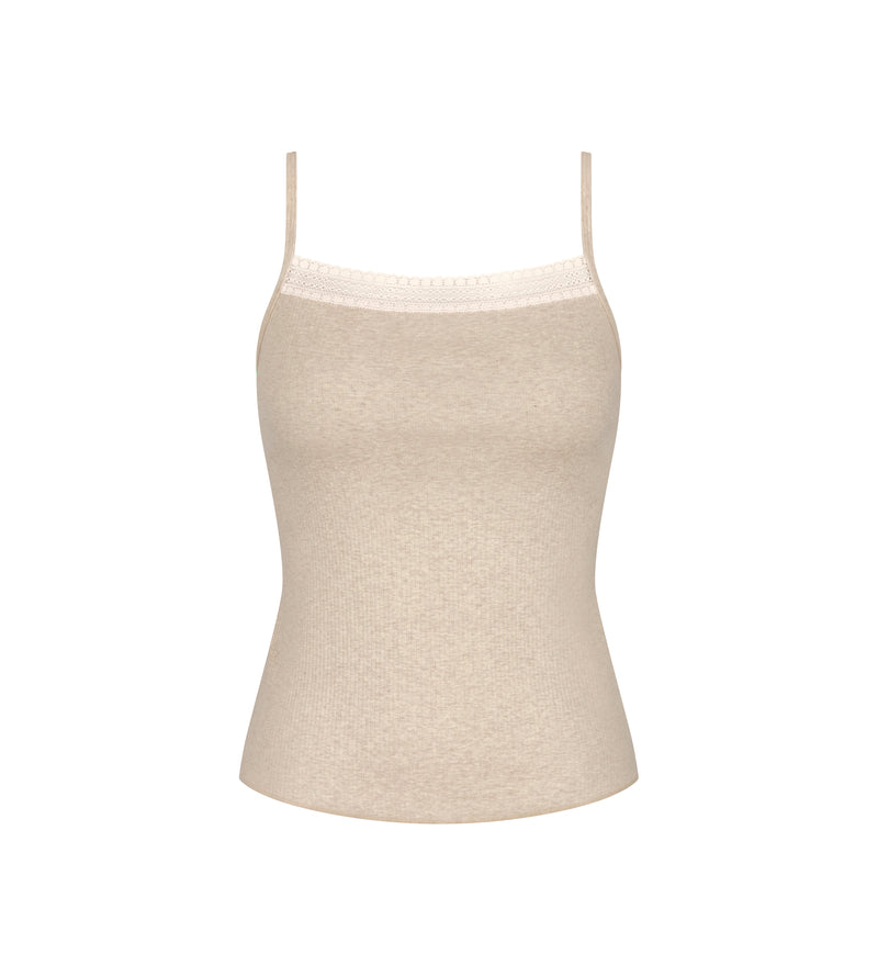 Caraco Fines Bretelles Sloggi Go Ribbed Spaghetti Top - Grey Combination