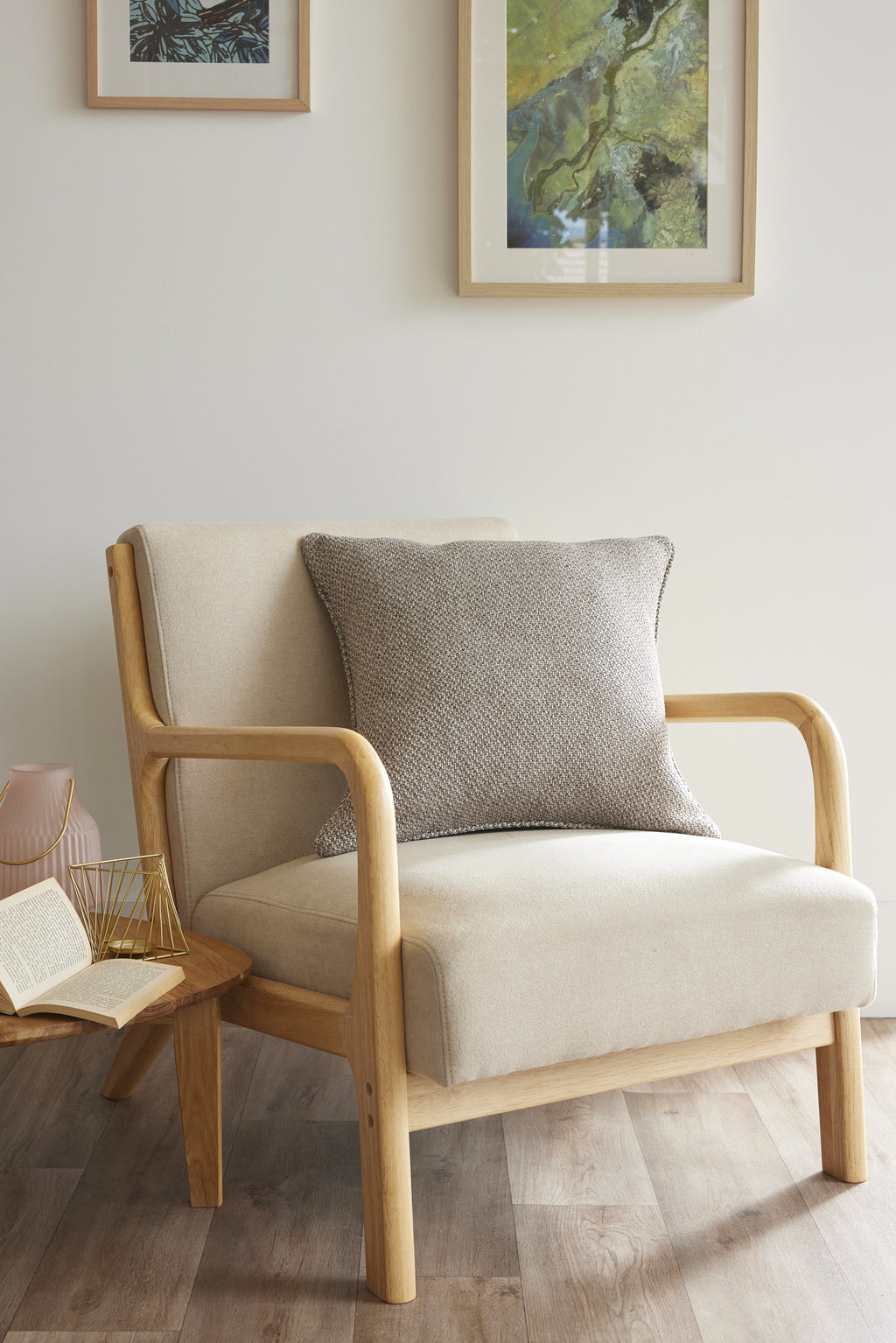 Removable Cushion Cover With Piping - Atlas - Pebble