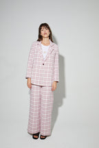 Blazer Jimmy Carreaux Pink, Fabriqué En Italie