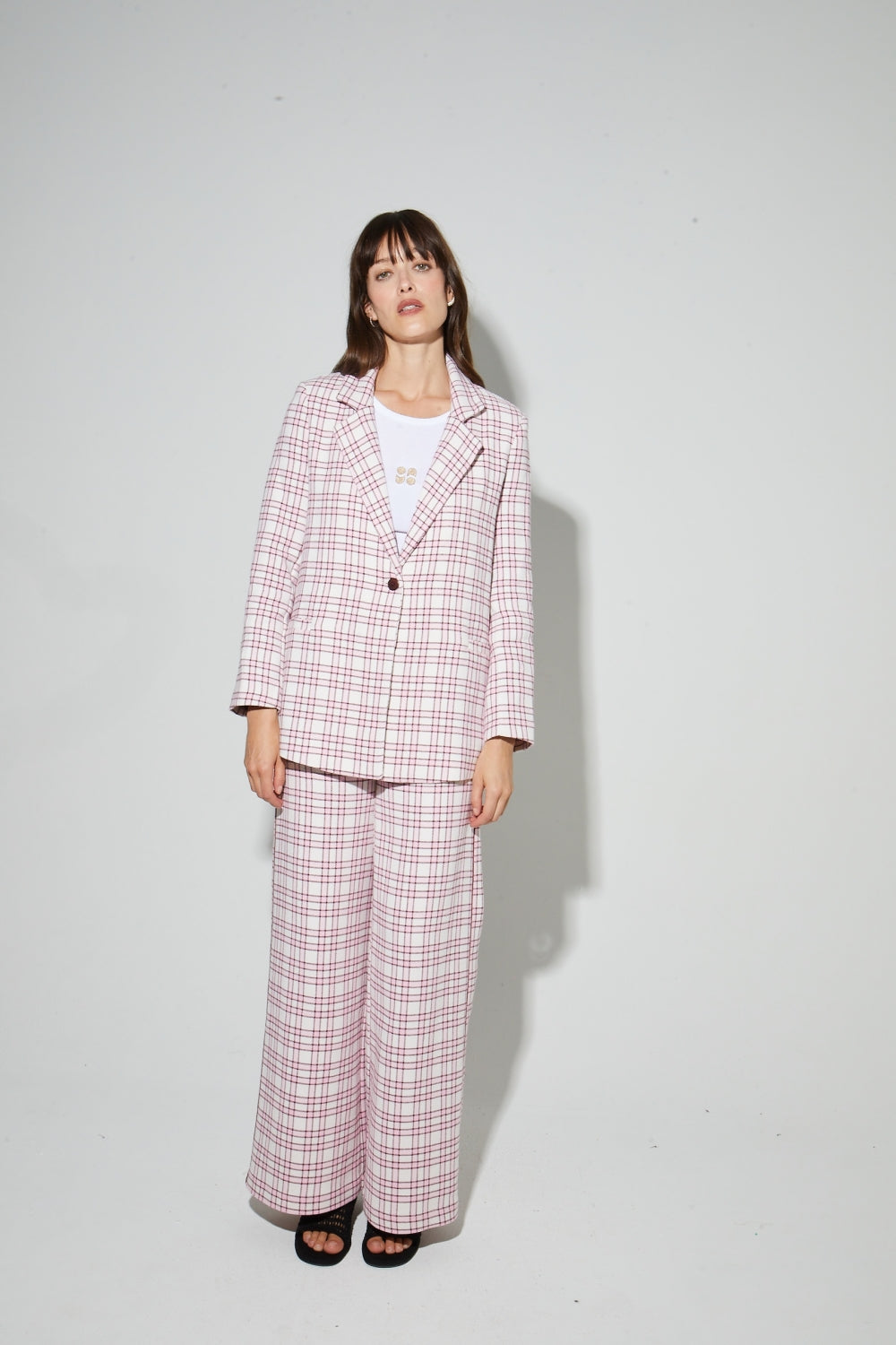 Blazer Jimmy Carreaux Pink, Fabriqué En Italie