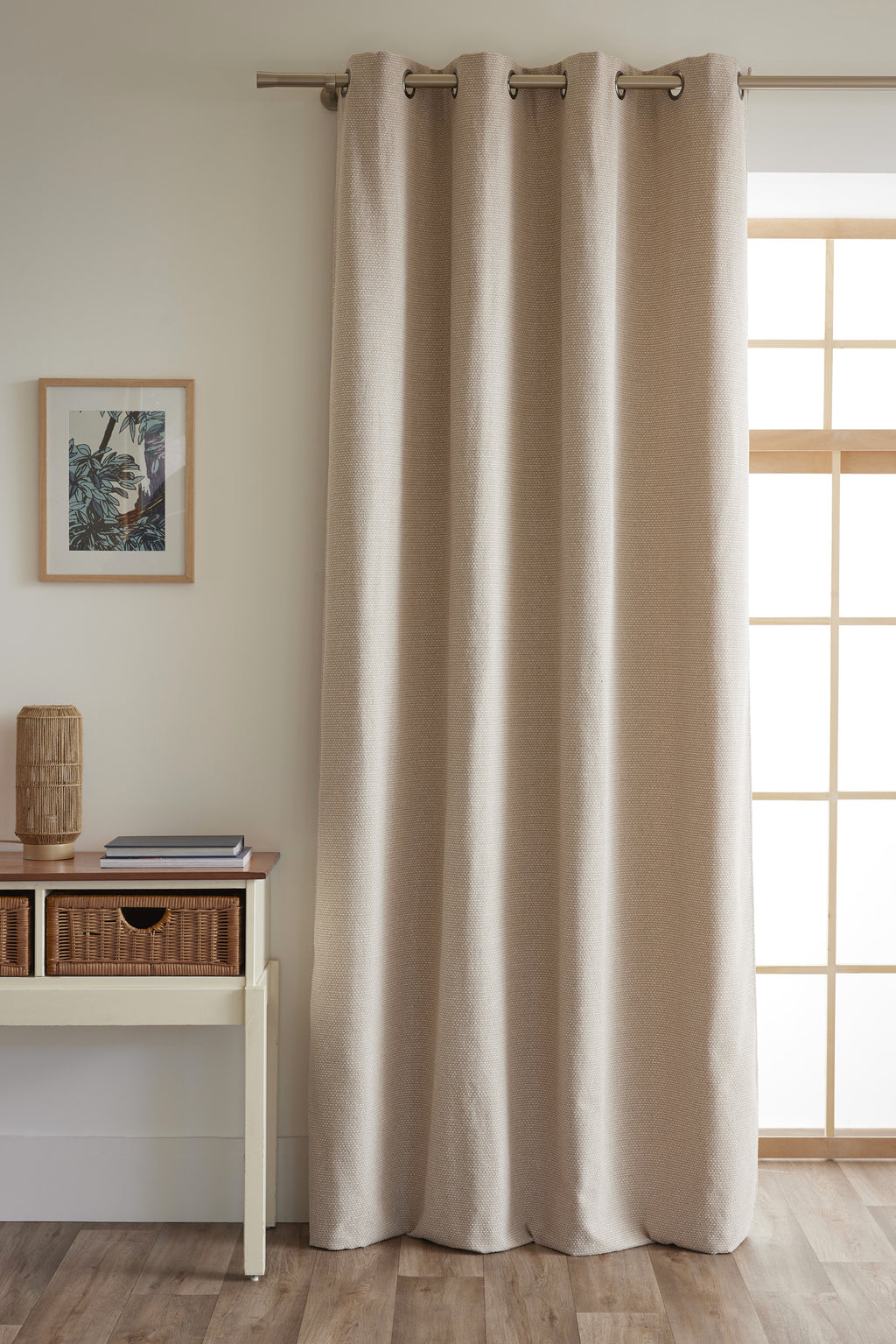 Curtain + 8 Eyelets - Elios - Taupe