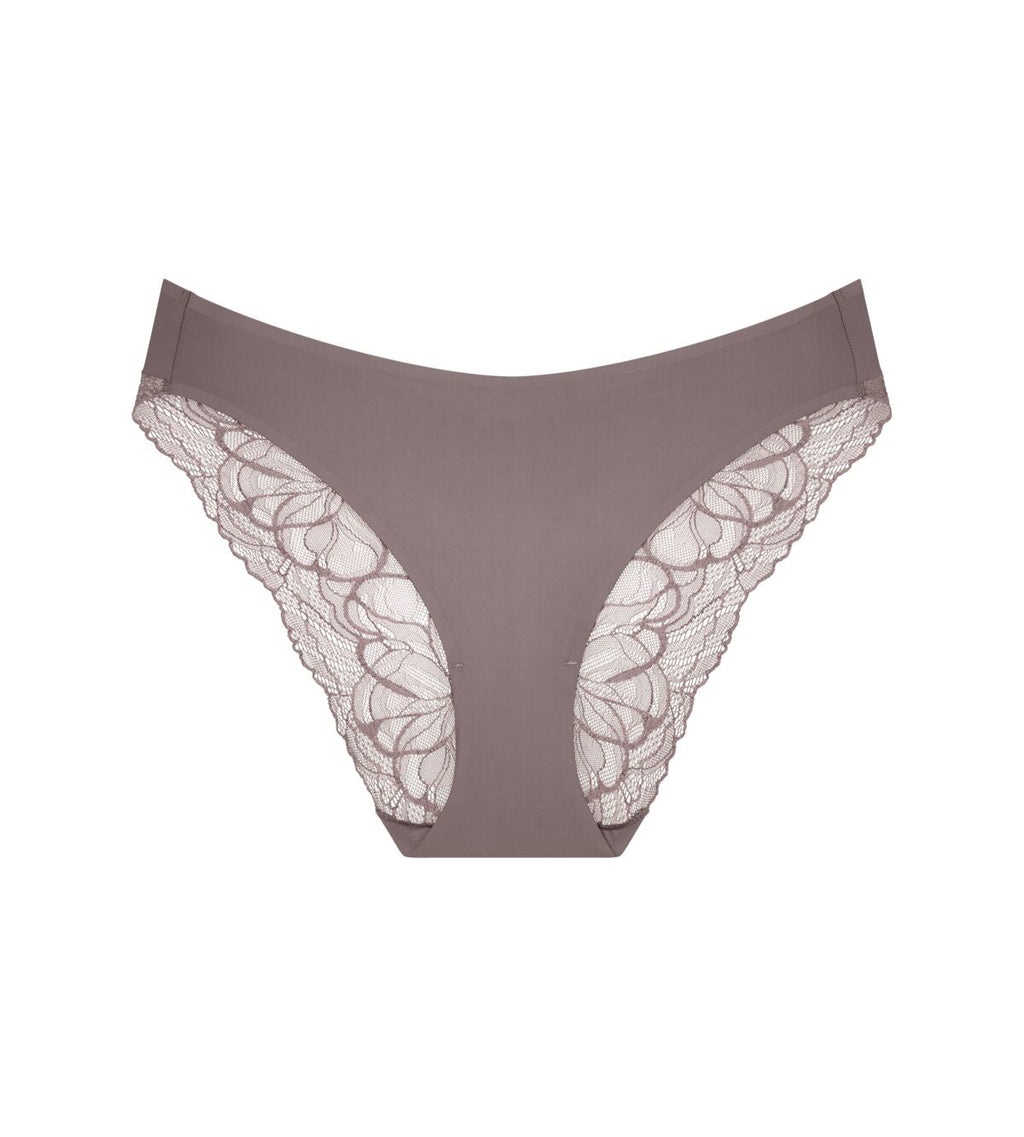 Braga Escotada Body Make-Up Illusion Lace Highleg Tai - Pigeon Grey