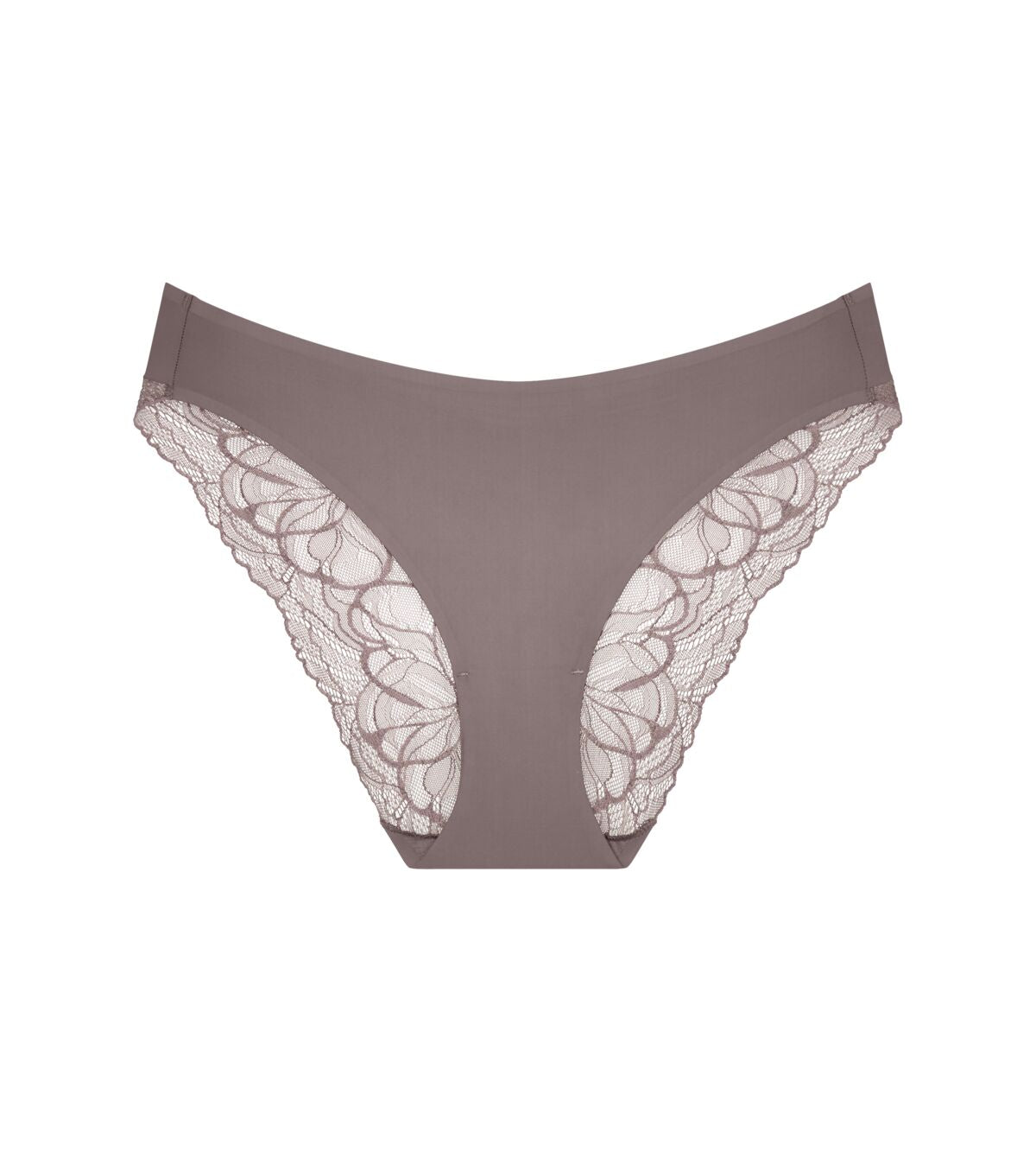 Braga Escotada Body Make-Up Illusion Lace Highleg Tai - Pigeon Grey