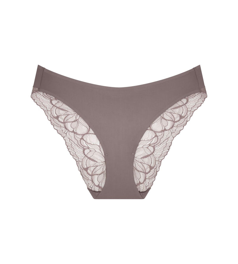 Make-Up Illusion Lace Highleg Tai Bodysuit Brief - Pigeon Gray