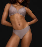 Braga Escotada Body Make-Up Illusion Lace Highleg Tai - Pigeon Grey