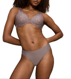 Braga Escotada Body Make-Up Illusion Lace Highleg Tai - Pigeon Grey
