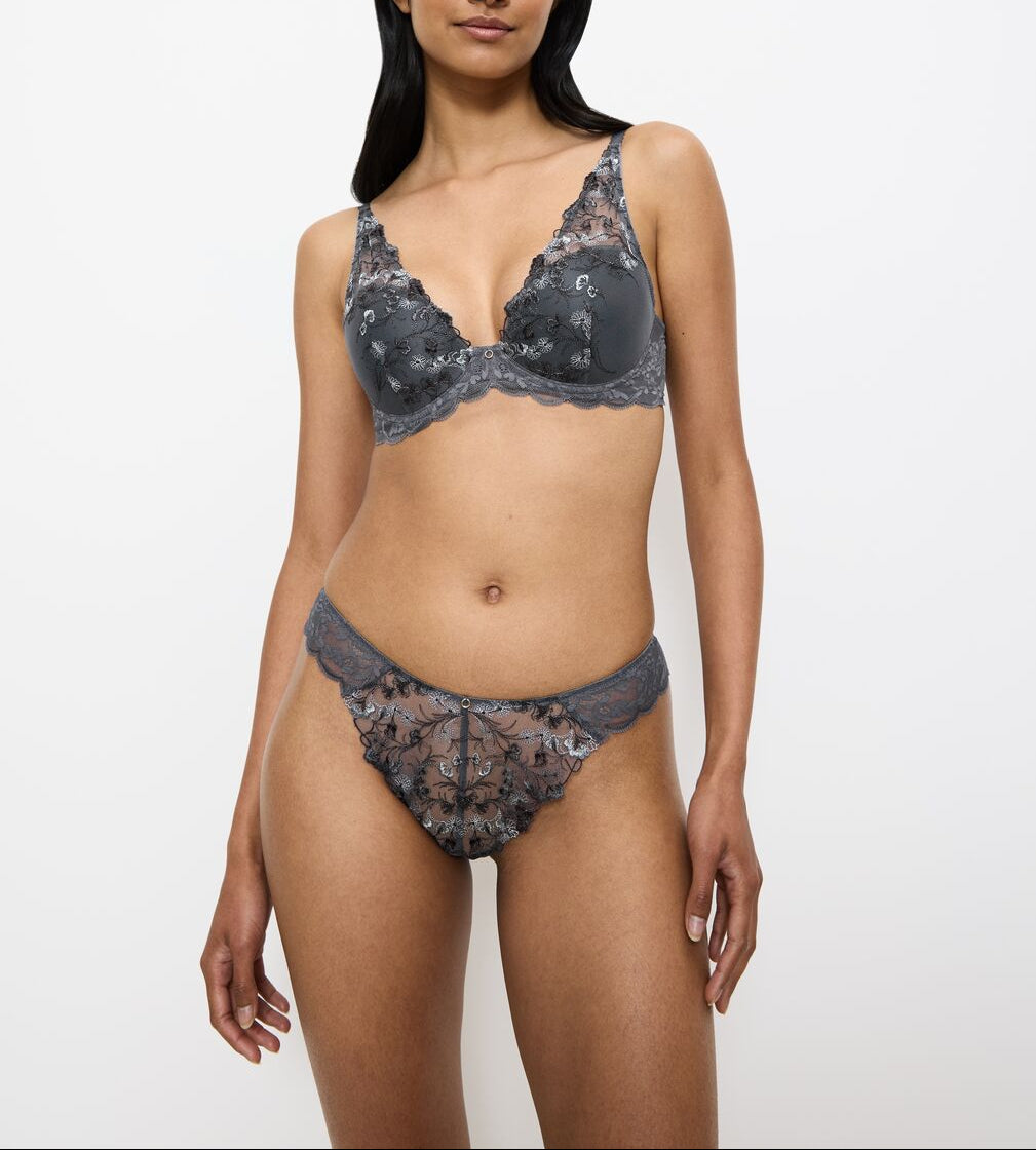 Slip Brésilien Taille Haute Sensual Spotlight Highleg Brazilian - Pebble Grey