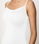 Caraco Fines Bretelles Feel Of Modal Spaghetti Top - White