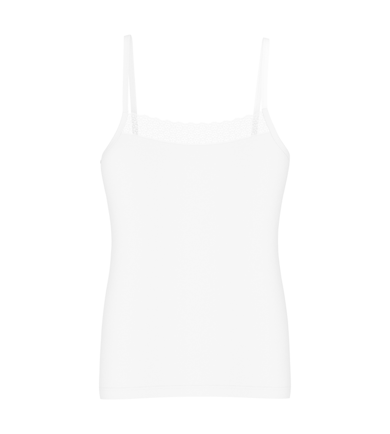 Caraco Fines Bretelles Feel Of Modal Spaghetti Top - White