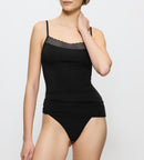 Caraco Fines Bretelles Lot De 2 Feel Of Modal Spaghetti Top 2P - Black