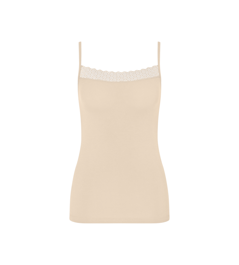 Caraco Fines Bretelles Feel Of Modal Spaghetti Top - Creamy Dream