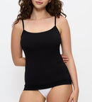 Caraco Fines Bretelles Sense Of Modal Spaghetti Top - Black