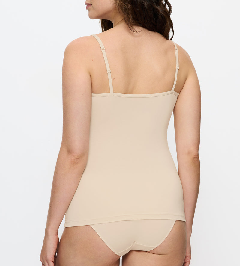 Caraco Fines Bretelles Sense Of Modal Spaghetti Top - Creamy Dream