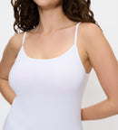 Caraco Fines Bretelles Sense Of Cotton Spaghetti Top - White