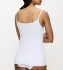 Caraco Fines Bretelles Feel Of Cotton Spaghetti Top - White
