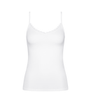 Caraco Fines Bretelles Feel Of Cotton Spaghetti Top - White