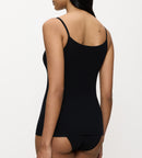 Caraco Fines Bretelles Feel Of Cotton Spaghetti Top - Black