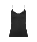 Caraco Fines Bretelles Feel Of Cotton Spaghetti Top - Black