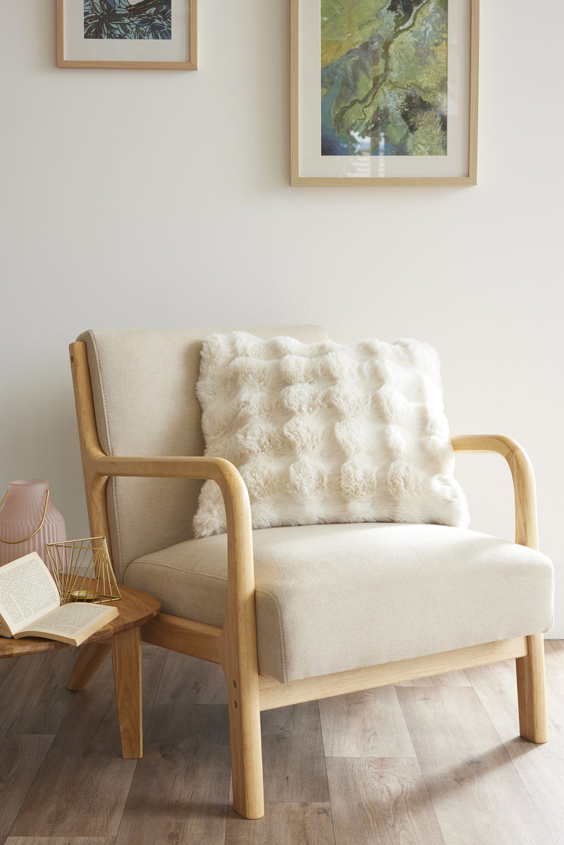 Coussin Imprimé Déhoussable - Astra - Ivoire