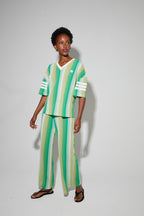 Blouse Billy Tricot Italien Rayures Green