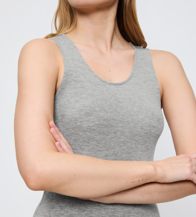 Caraco Beauty Layers Nsl Top Wool - Medium Grey Melange