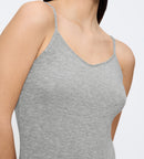 Caraco Fines Bretelles Beauty Layers Spaghetti Top Wool - Medium Grey Melange