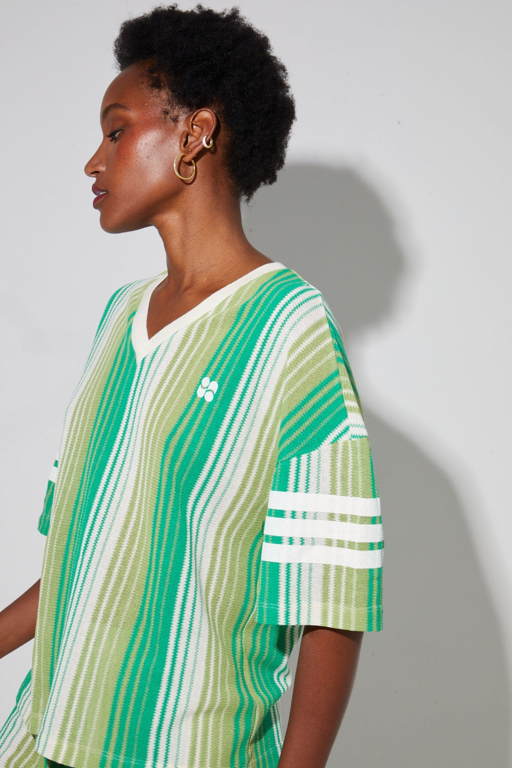 Blouse Billy Tricot Italien Rayures Green