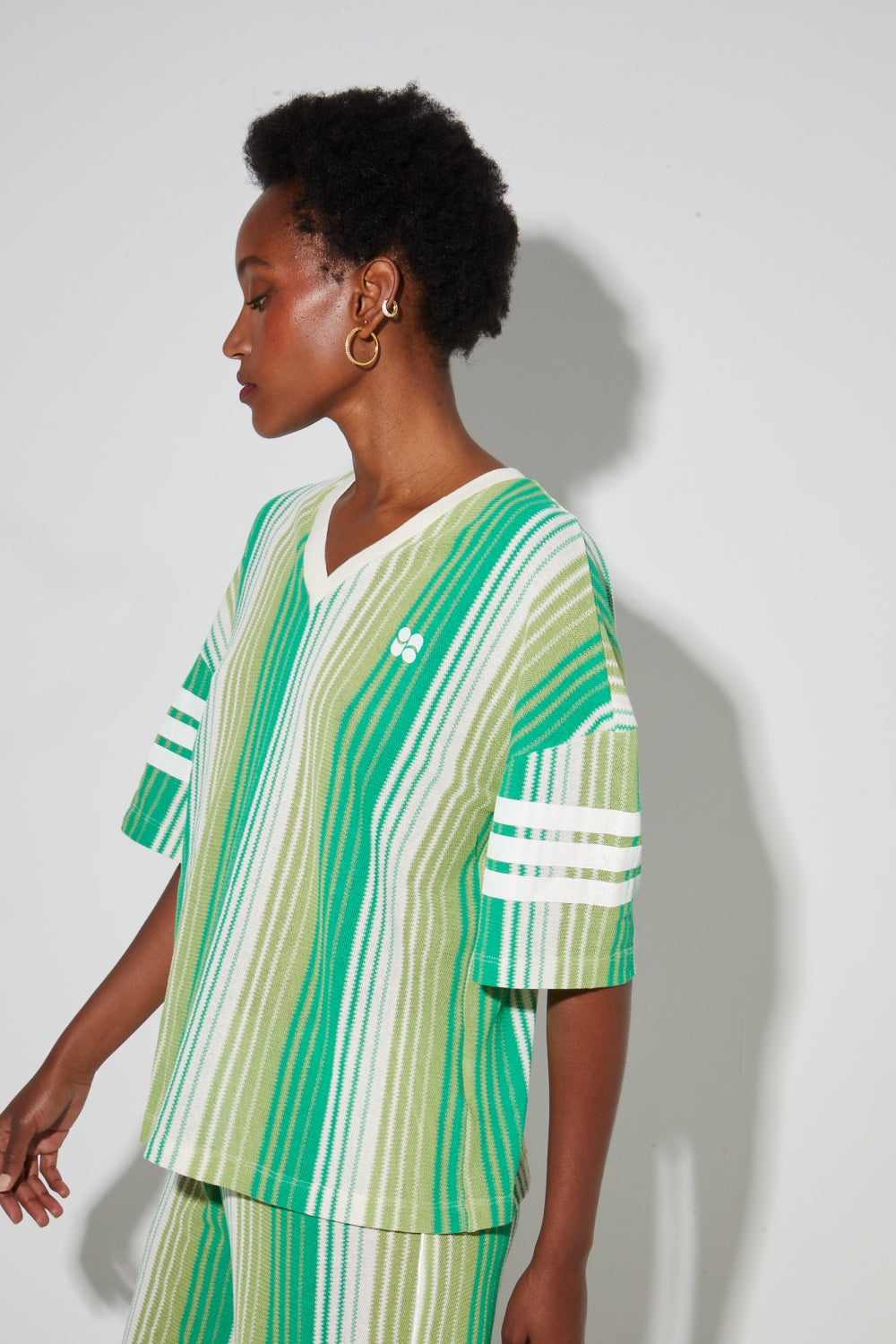 Blouse Billy Tricot Italien Rayures Green