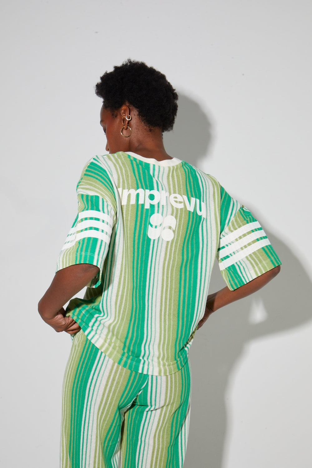 Blouse Billy Tricot Italien Rayures Green