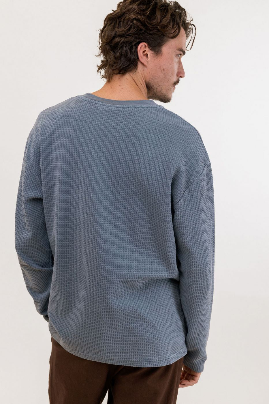 T-Shirt Waffle Ls - Stone - Homme