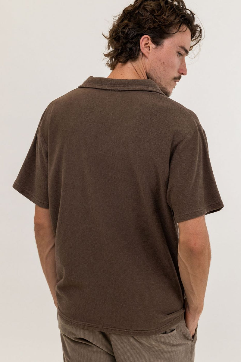 Rhythm - T-Shirt Vintage Texture - Brown - Homme