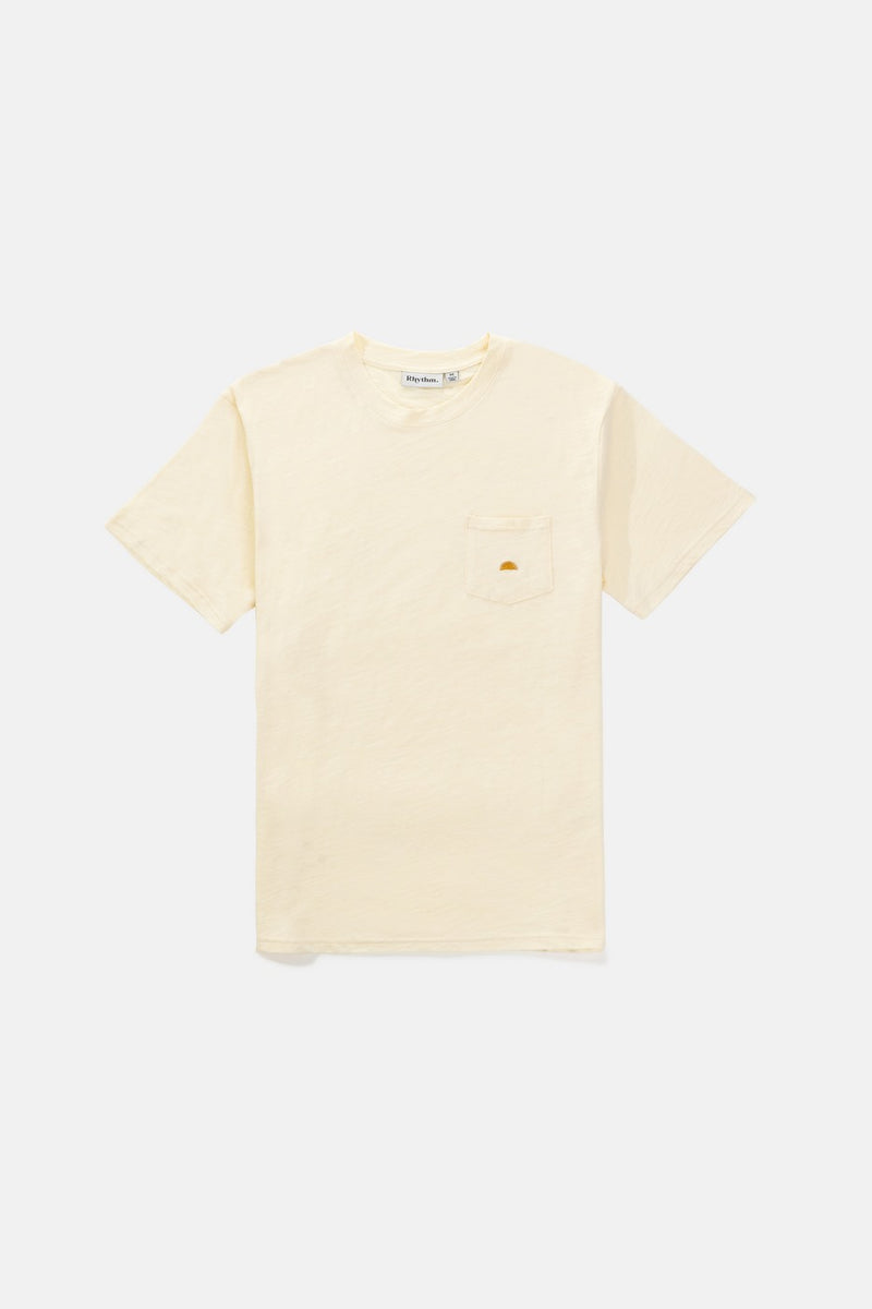 Rhythm - T-Shirt Embroidered - Vanilla - Homme