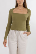 Rhythm - Pull Andie Ls - Olive - Femme