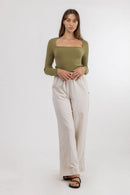 Rhythm - Pull Andie Ls - Olive - Femme