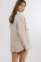 Rhythm - Chemise Stripe Oversize - Natural - Femme